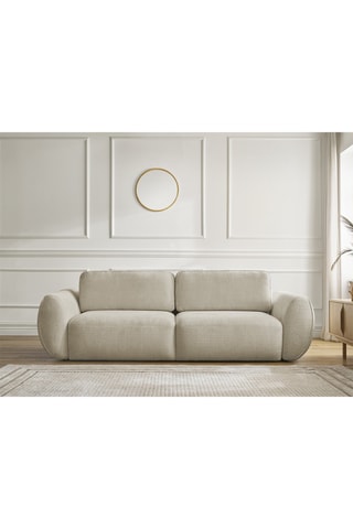 Canapé convertible Denise - Beige - 3 places - En tissu texturé