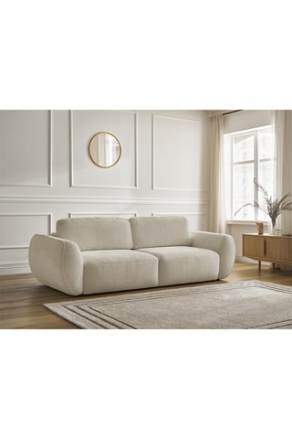 Canapé convertible Denise - Beige - 3 places - En tissu texturé