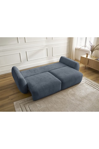 Canapé convertible Denise - Bleu foncé - 3 places - En tissu texturé