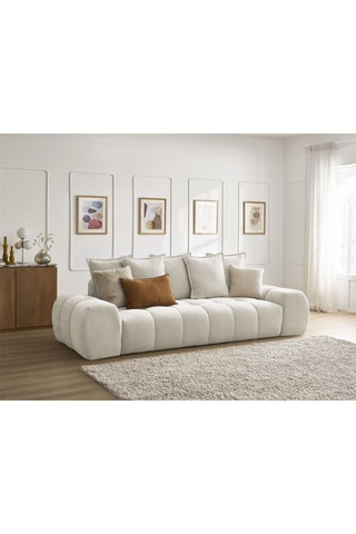 Canapé convertible Everest - Beige - 3 places - En tissu texturé