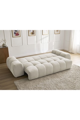 Canapé convertible Everest - Beige - 3 places - En tissu texturé