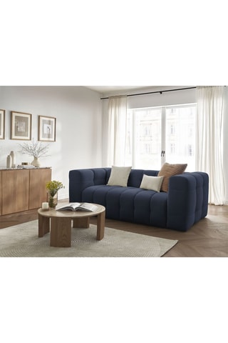 Canapé droit convertible Cloud - Bleu foncé - 3 places - En polyester