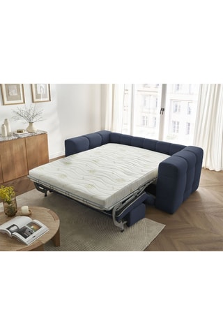Canapé droit convertible Cloud - Bleu foncé - 3 places - En polyester
