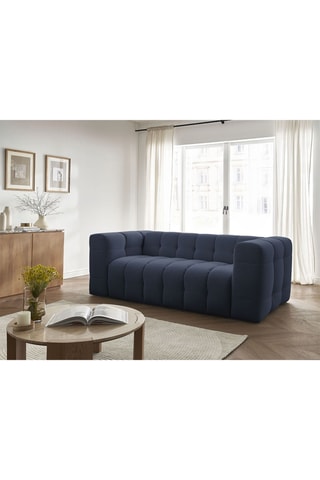 Canapé droit convertible Cloud - Bleu foncé - 3 places - En polyester