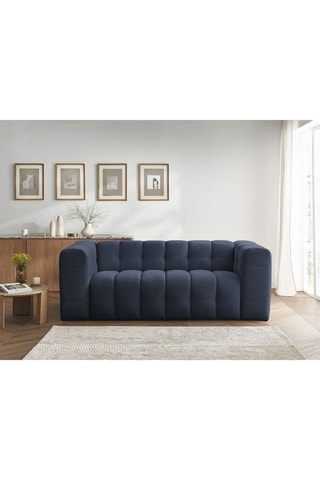 Canapé droit convertible Cloud - Bleu foncé - 3 places - En polyester