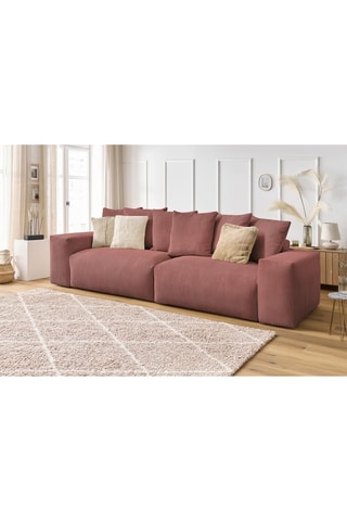 Canapé Voltaire - Rose - 4 places - Toucher velours