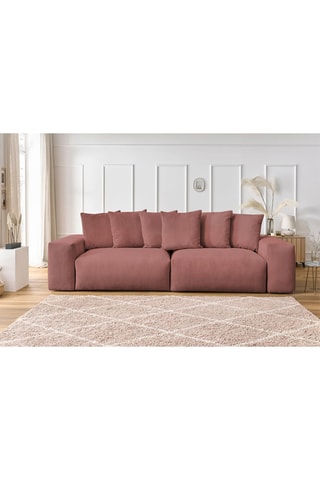 Canapé Voltaire - Rose - 4 places - Toucher velours