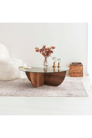 Table basse Lily - Plateau en verre trempé - 90 x 90 x 30 cm