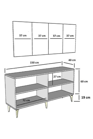 Buffet 4 portes - 150 x 79 x 40 cm