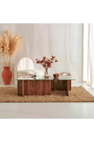 Table basse Escape - Plateau en verre trempé - 105 x 65 x 30 cm