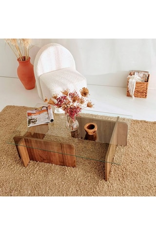 Table basse Escape - Plateau en verre trempé - 105 x 65 x 30 cm