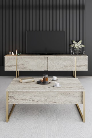 Meuble TV 2 abattants - 180 x 50 x 30 cm