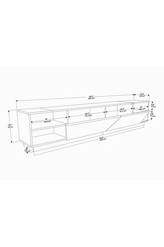 Meuble TV abattant - 240 x 37,1 x 47,4 cm