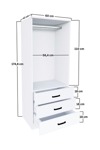 Armoire 2 portes Easy - 60 x 174,8 x 47 cm