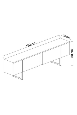 Meuble TV 2 abattants - 180 x 50 x 30 cm