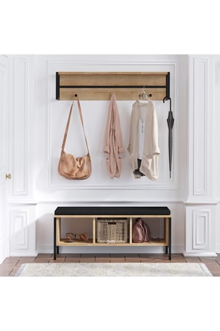 Banc et étagère porte-manteaux - 100 x 43 x 35 / 100 x 24 x 20 cm