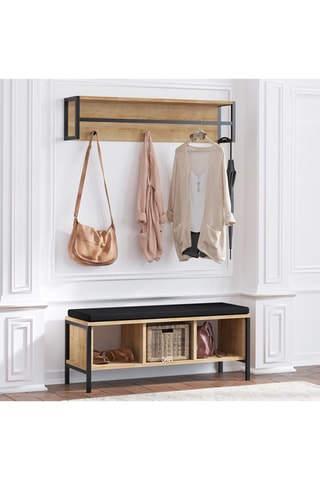 Banc et étagère porte-manteaux - 100 x 43 x 35 / 100 x 24 x 20 cm