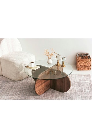 Table basse Bubble  - Plateau en verre trempé - 75 x 75 x 35 cm