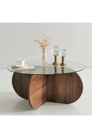 Table basse Bubble  - Plateau en verre trempé - 75 x 75 x 35 cm