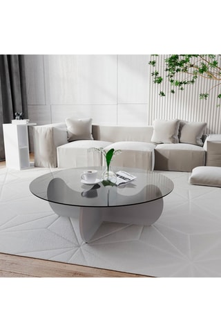 Table basse - Plateau en verre - 90 x 90 x 30 cm