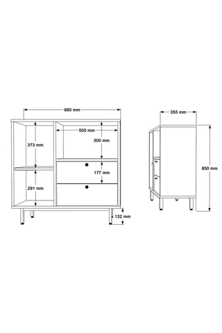 Meuble de cuisine 1 porte - 88 x 85 x 35,5 cm