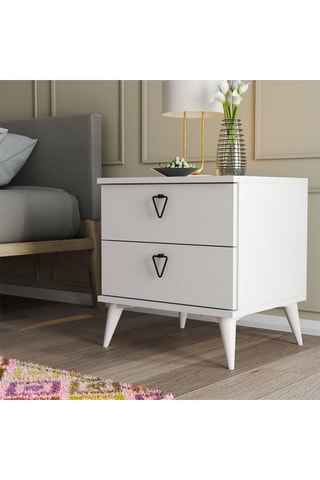 Table de chevet 2 tiroirs Versa - 52 x 55,1 x 45 cm