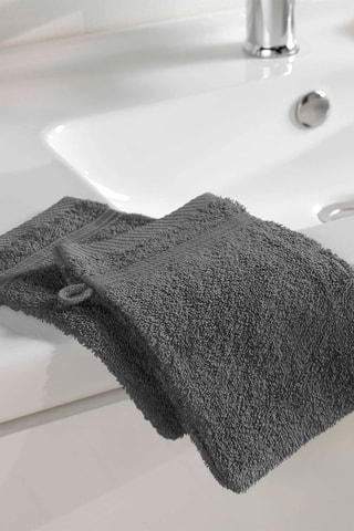2 gants de toilette Tendresse - Anthracite