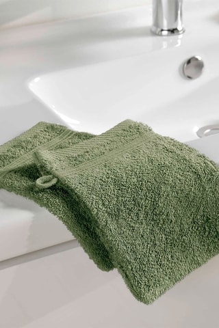 2 gants de toilette Tendresse - Vert