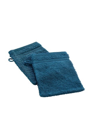 2 gants de toilette Tendresse - Bleu