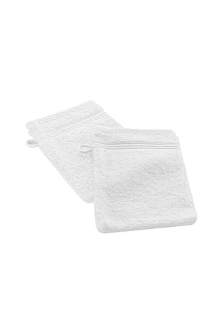 2 gants de toilette Tendresse - Blanc