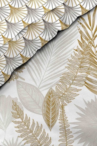 Parure de draps en coton 42 fils/cm² Melisse - Gris et doré
