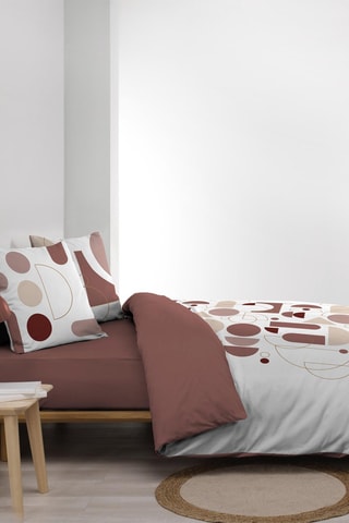 Parure de couette en coton 42 fils/cm² Chilipop  - Rose et blanc
