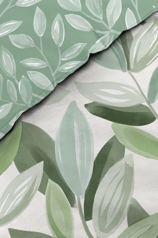 Parure de couette Eleonore en coton 42 fils/cm² - Vert et blanc