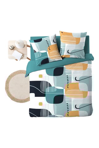 Parure de couette Sprint en coton 90 fils/cm² - Vert et noir