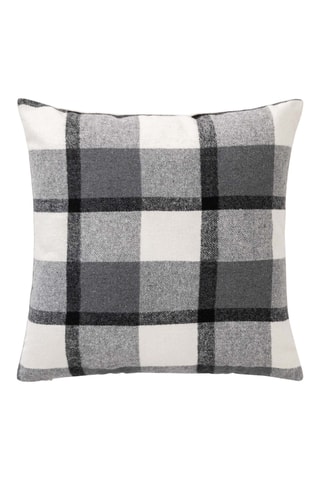 Coussin Ecossais - Anthracite et blanc - 45 x 45 cm