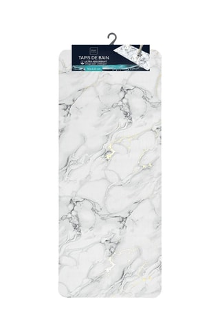 Tapis de bain Venor - Blanc et gris - 50 x 120 cm