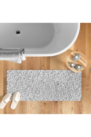Tapis de bain Leandra - Gris - 50 x 120 cm