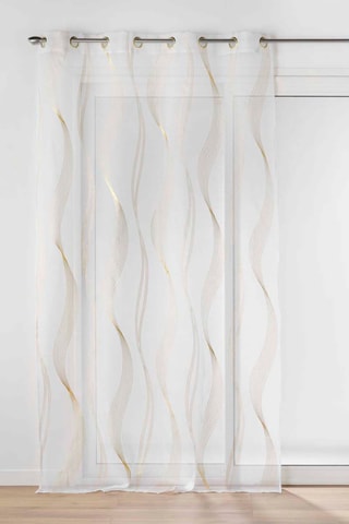 2 x Voilage Elona Blanc et doré - 140 x 240 cm