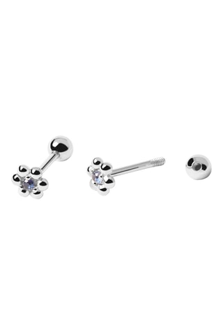 Puces Marguerite Silver Earrings Les Petites - Argent