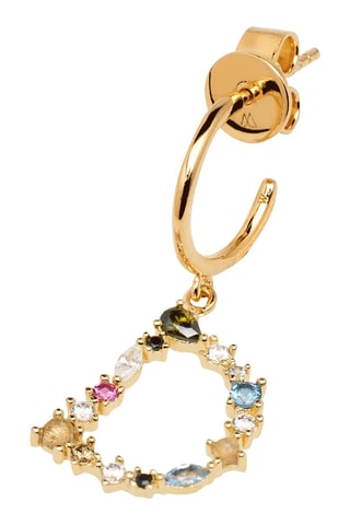 Boucle d'oreille Letter D Earrings 2019 Letters - Argent plaqué or jaune, labradorite, aigue-marine, zircons, spinelle et péridot
