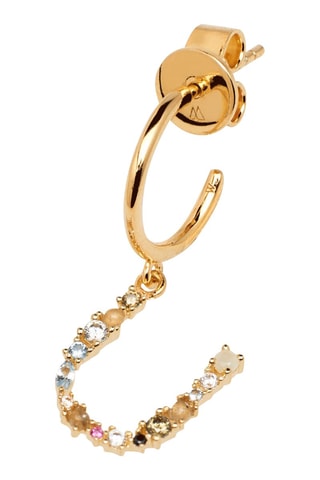 Boucle d'oreille Letter U Earrings 2019 Letters - Argent plaqué or jaune, labradorite, aigue-marine, zircons, spinelle et péridot