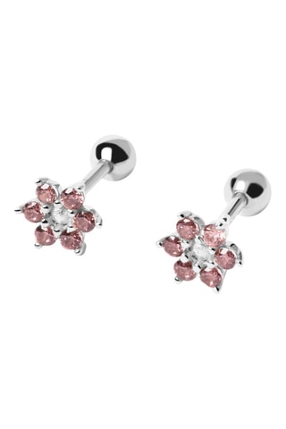 Puces Rose Peony Silver Earrings Les Petites - Argent