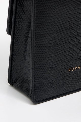 Sac bandoulière en cuir vegan L. Edition - Noir