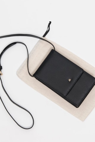 Sac bandoulière en cuir vegan L. Edition - Noir