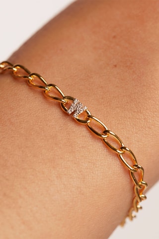Gourmette en argent W - Plaqué or jaune