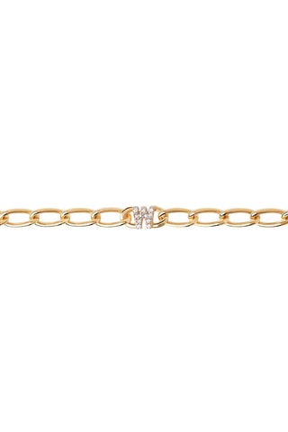 Gourmette en argent W - Plaqué or jaune