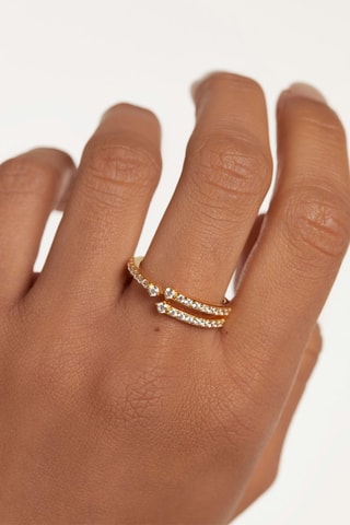 Bague Sisi Ring Essentials  Argent plaqué or jaune et zircons