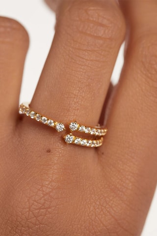 Bague Sisi Ring Essentials  Argent plaqué or jaune et zircons