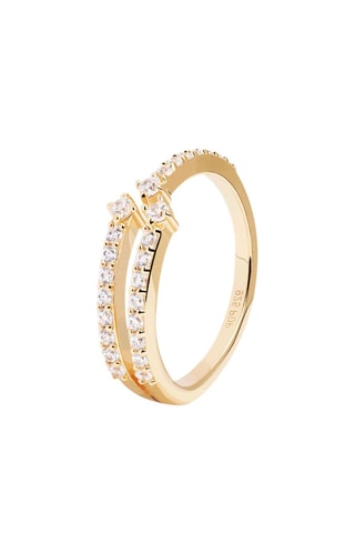 Bague Sisi Ring Essentials  Argent plaqué or jaune et zircons