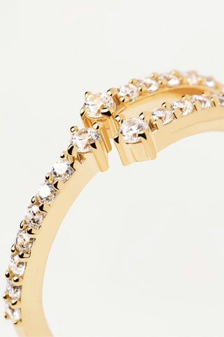 Bague Sisi Ring Essentials  Argent plaqué or jaune et zircons